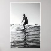  zwart-wit Surf Foto Poster (Voorkant)