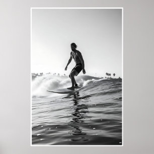 zwart-wit Surf Foto Poster