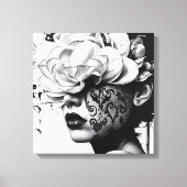 Zwart-wit Surreal Collage Portret Canvas (Voorkant)