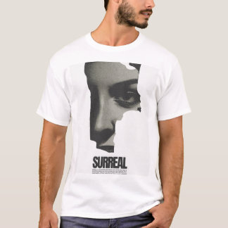 Zwart-wit surreëel gezicht collagekunst t-shirt