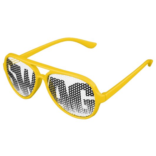 Zwart-wit Swag Party Bril Aviator Zonnebril (Gekanteld)