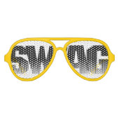 Zwart-wit Swag Party Bril Aviator Zonnebril (Voorkant)