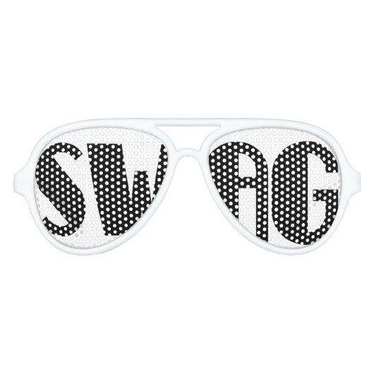 Zwart-wit Swag Party Bril Aviator Zonnebril (Voorkant)