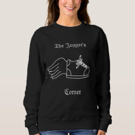 Zwart & wit sweatshirt "The Jogger's Corner"