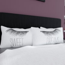 Zwart-wit Sweet Dreams Lashes Kussen Hoesje