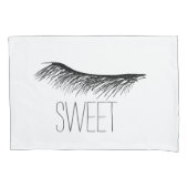 Zwart-wit Sweet Dreams Lashes Kussen Hoesje Kussensloop (Voorkant-Links)
