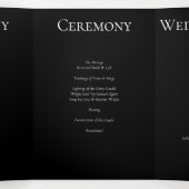 Zwart Wit Swirl Gothic Wedding Drieluik Programma (Binnenkant midden)