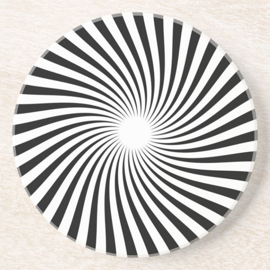 Zwart-wit Swirl Onderzetter (Voorkant)