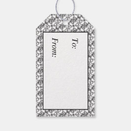 Zwart-wit Swirls Gift Labels Cadeaulabel