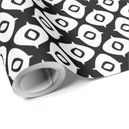 Zwart-wit symmetrisch Arabesk patroon Cadeaupapier