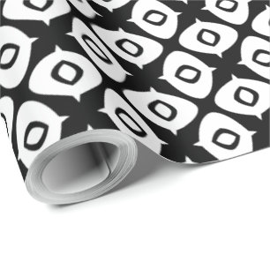Zwart-wit symmetrisch Arabesk patroon Cadeaupapier