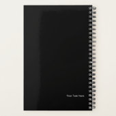 Zwart-wit symmetrisch Arabesk patroon Planner (Achterkant)