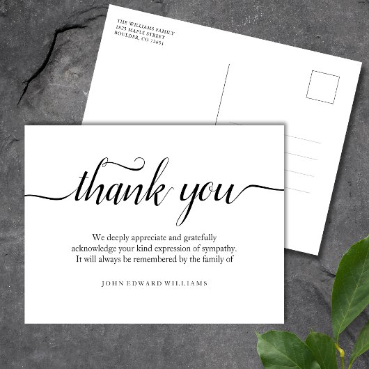 Zwart-wit sympathie dank u Briefkaart