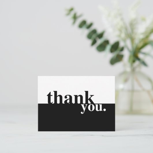 Zwart & Wit Sympathie Uitvaart Dank u kaart Notitiekaartje (Staand voorkant)