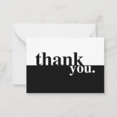 Zwart & Wit Sympathie Uitvaart Dank u kaart Notitiekaartje (Voorkant)