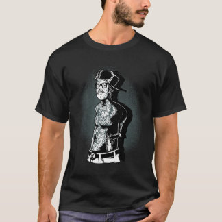 Zwart-wit T-shirt met Gepantserde Krijger