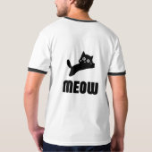 Zwart-wit T-shirt Met Kattenontwerp (Achterkant volledig)