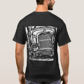 Zwart-wit T-shirt met Z&W corvette (Achterkant)