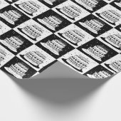 Zwart wit taart geruite blokprint cadeaupapier (Hoek)