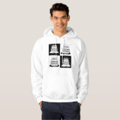 Zwart wit taart geruite blokprint hoodie (Voorkant volledig)