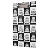 Zwart wit taart geruite blokprint klembord (Links)