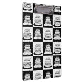 Zwart wit taart geruite blokprint klembord (Rechts)