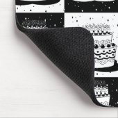 Zwart wit taart geruite blokprint muismat (Hoek)