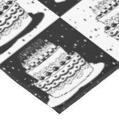 Zwart wit taart geruite blokprint tafelkleed (Gekanteld)