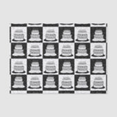 Zwart wit taart geruite blokprint tissuepapier (Voorkant)