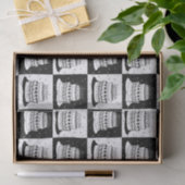 Zwart wit taart geruite blokprint tissuepapier (Geschenk)