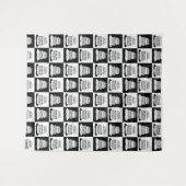 Zwart wit taart geruite blokprint wandkleed (Voorkant (horizontaal))