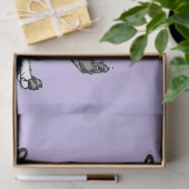 Zwart-Wit Tabby Kat Meisjesnaam Paars  Tissuepapier (Geschenk)