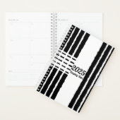 Zwart-wit Tabby Strepen Met harten Planner (Display)
