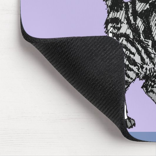 Zwart-wit tablet Kat-liefdesmager Mat-Paars Muismat (Hoek)