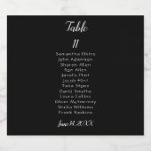 Zwart-wit Tafelnummer Bruiloft Sparkling Wijnetiket (Enkel label)