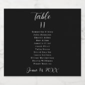 Zwart-wit Tafelnummer Bruiloft Sparkling Wijnetiket (Enkel label)