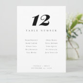 Zwart-wit tafelnummer en gastnamen (Staand voorkant)