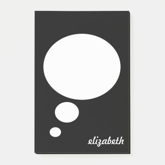 Zwart-wit Talk Bubble Persoonlijke naam Post-it® Notes (Voorkant)