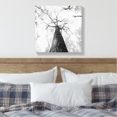 Zwart-wit Tall Trees Forest Canvas Afdruk (Insitu (Slaapkamer))