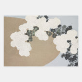 Zwart, Wit & Tan Bloemen Collage Inpakpapier Vel (Voorkant 2)