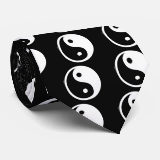 Zwart-wit Taojitu Stropdas (Opgerold)