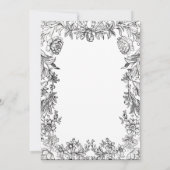  Zwart & Wit Tapijt Bloemen Huwelijk Kaart (Achterkant)