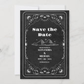 Zwart Wit Tarot De Geliefden Huwelijk Save The Date (Voorkant)