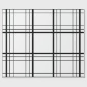 Zwart-wit Tartan Cadeaupapier (Vlak)