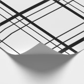 Zwart-wit Tartan Cadeaupapier (Hoek)