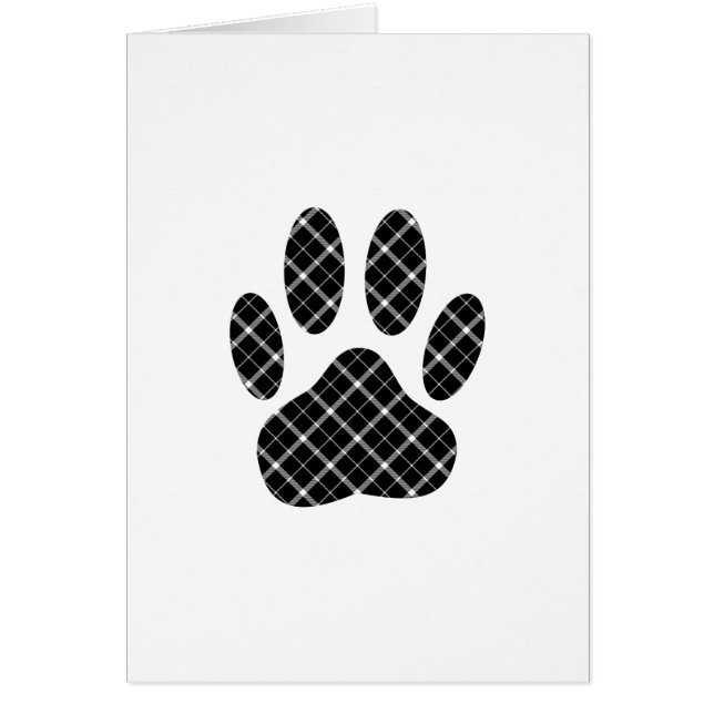 Zwart-wit Tartan Dog Paw Afdrukken (Voorkant)
