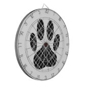Zwart-wit Tartan Dog Paw Afdrukken Dartbord (Voorkant Links)