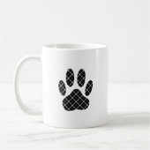 Zwart-wit Tartan Dog Paw Afdrukken Koffiemok (Links)