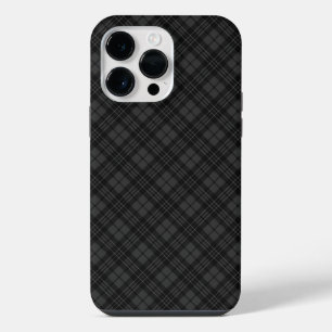 Zwart wit tartan geruit winter Kerst patroon iPhone 14 Pro Max Hoesje