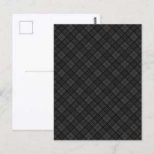 Zwart wit tartan geruit winter Kerstmis patroon Briefkaart
